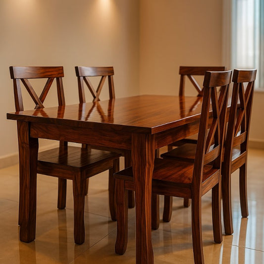 Aangan X-Back Sheesham Dining Set – 6 Seater