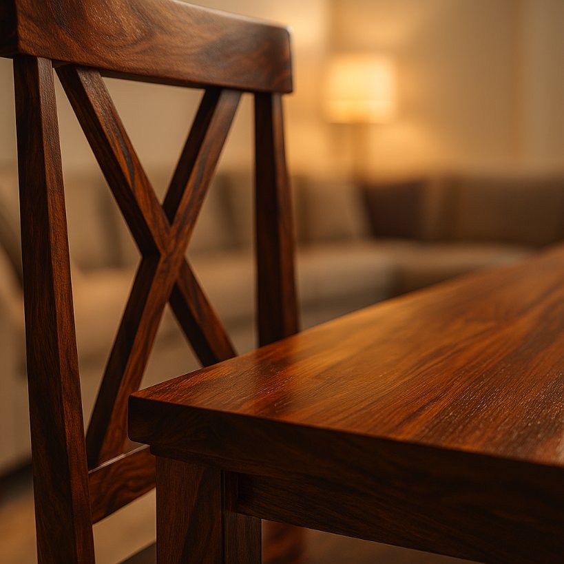 Aangan X-Back Sheesham Dining Set – 6 Seater