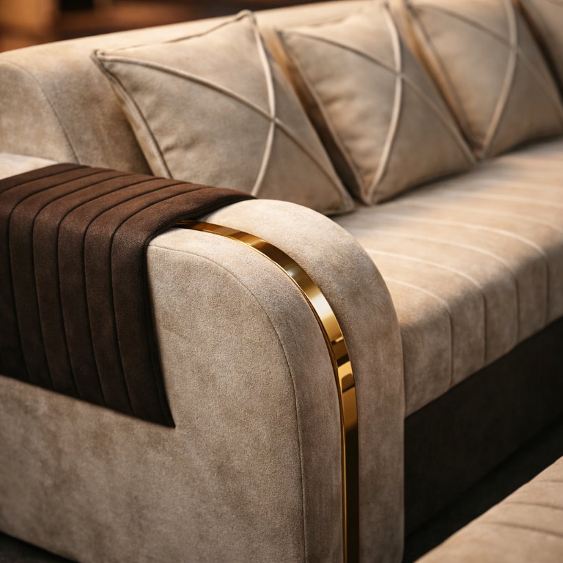 Luxe Haven Modular L-Shape Sofa Set with Ottoman Seating