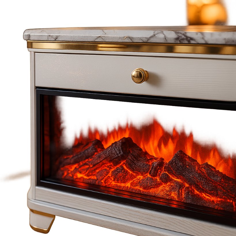 Aangan Elite Marble-Top Fireplace Console