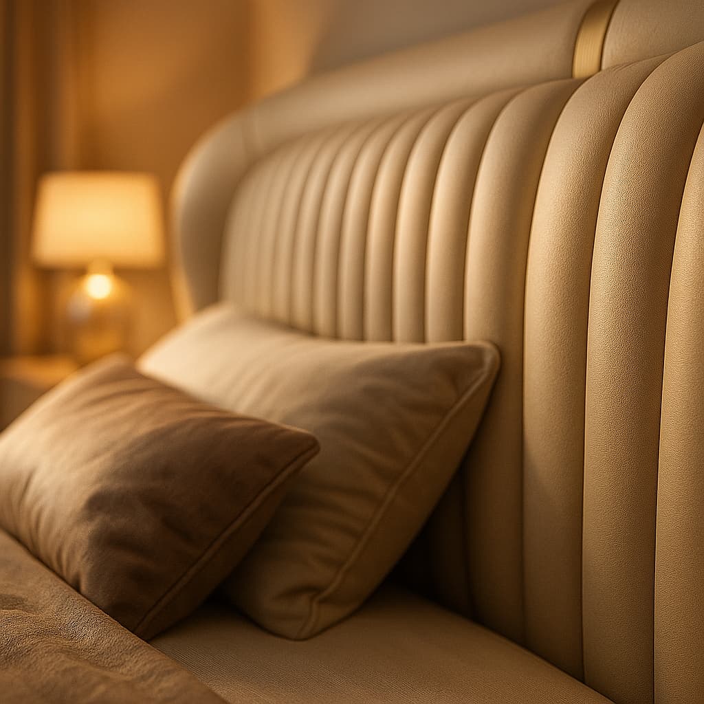 Aangan Royale CurveHead Luxury King Bed – Premium Velvet Upholstery & Modern Panel Design