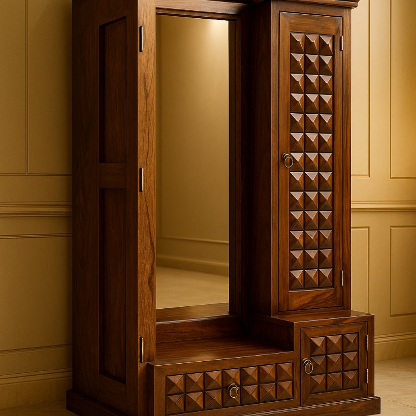 Aangan Premium Carved Dressing Wardrobe