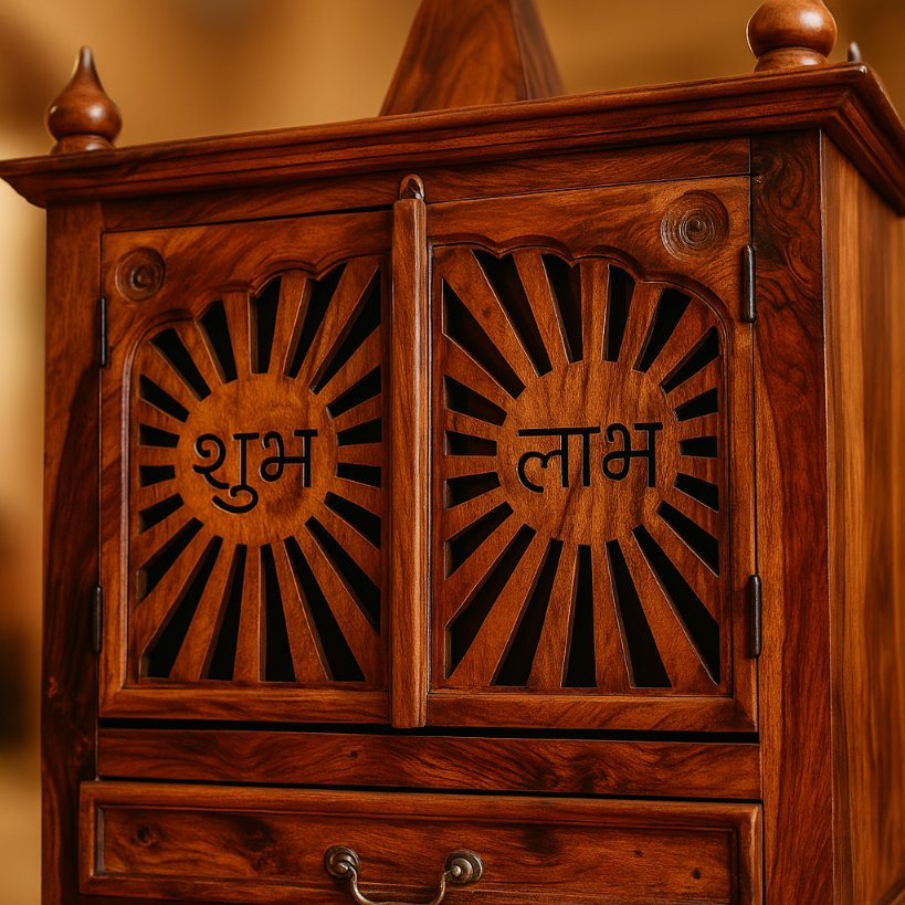 Aangan Sheesham Shubh–Laabh Closed Wooden Temple