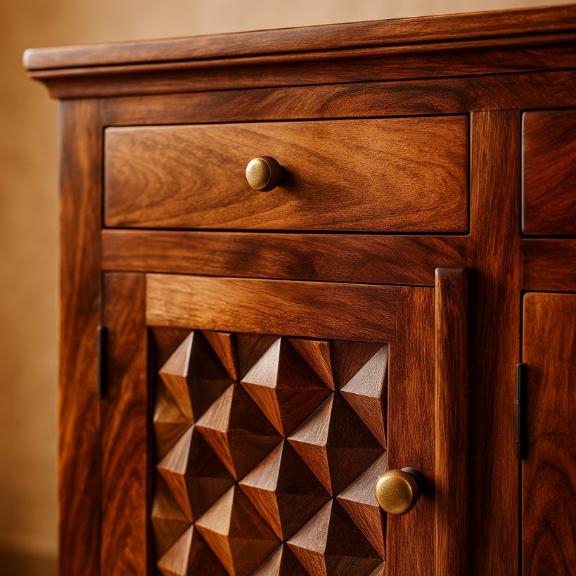 Aangan Geometric Carved TV Console