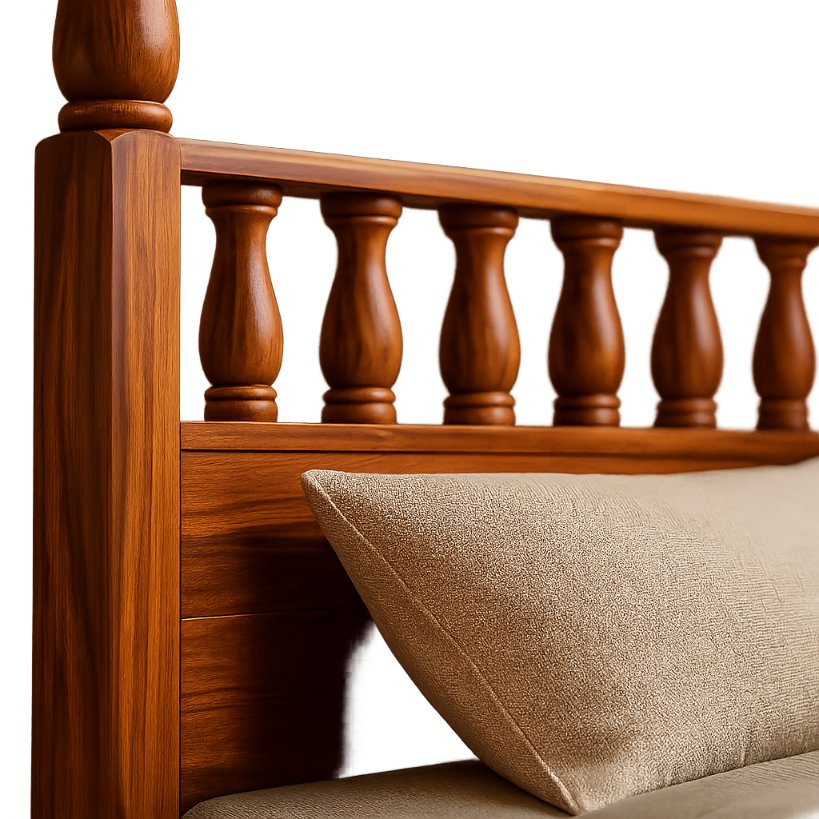 Aangan Classic Sheesham Poster Bed – Royal Solid Wood Design