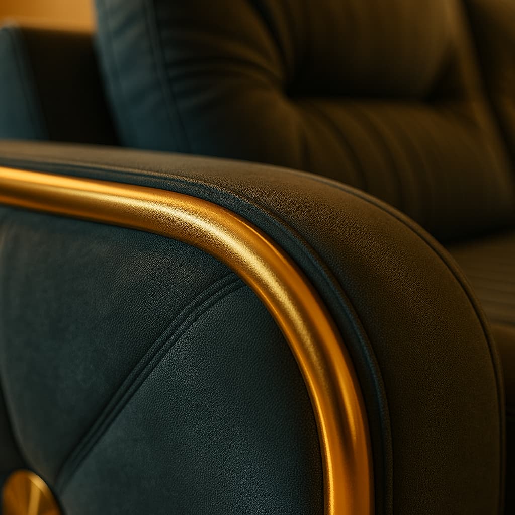 Aangan Teal Moderno 7-Seater L-Shaped Luxury Sofa