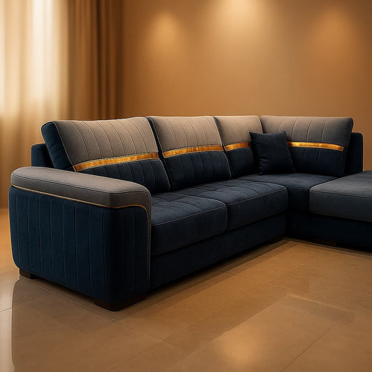 Aangan BlueFusion 7-Seater Premium Corner Sofa