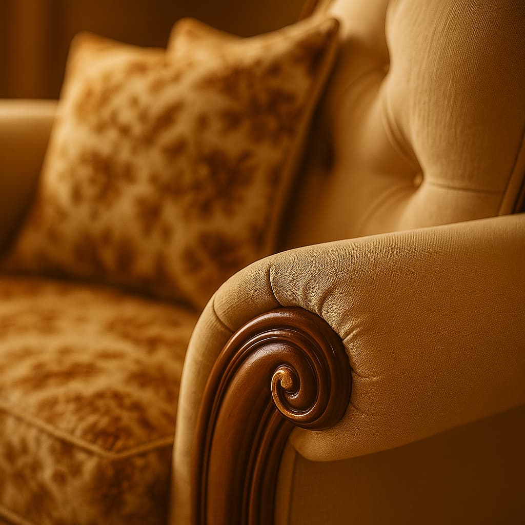 Aangan Maharani Vintage 5-Seater Premium Wooden Sofa Set