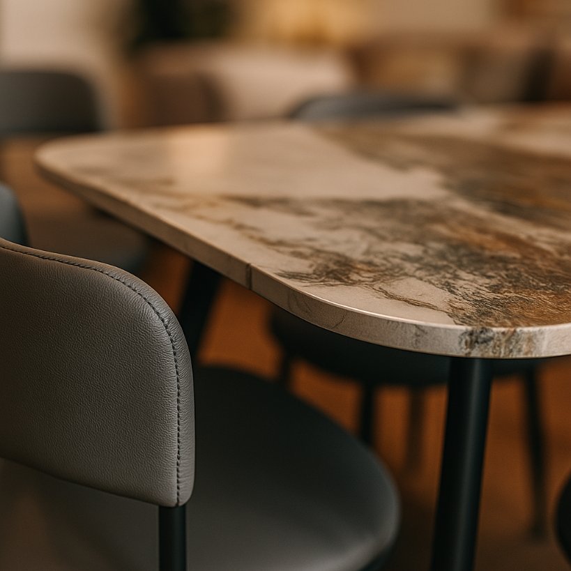 Aangan Compact Marble Dining Set – 4 Seater