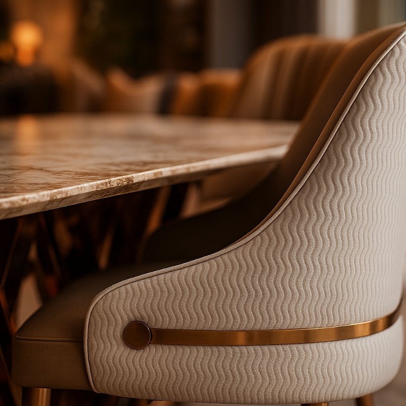 Aangan Luxe Marble Dining Set – 6 Seater