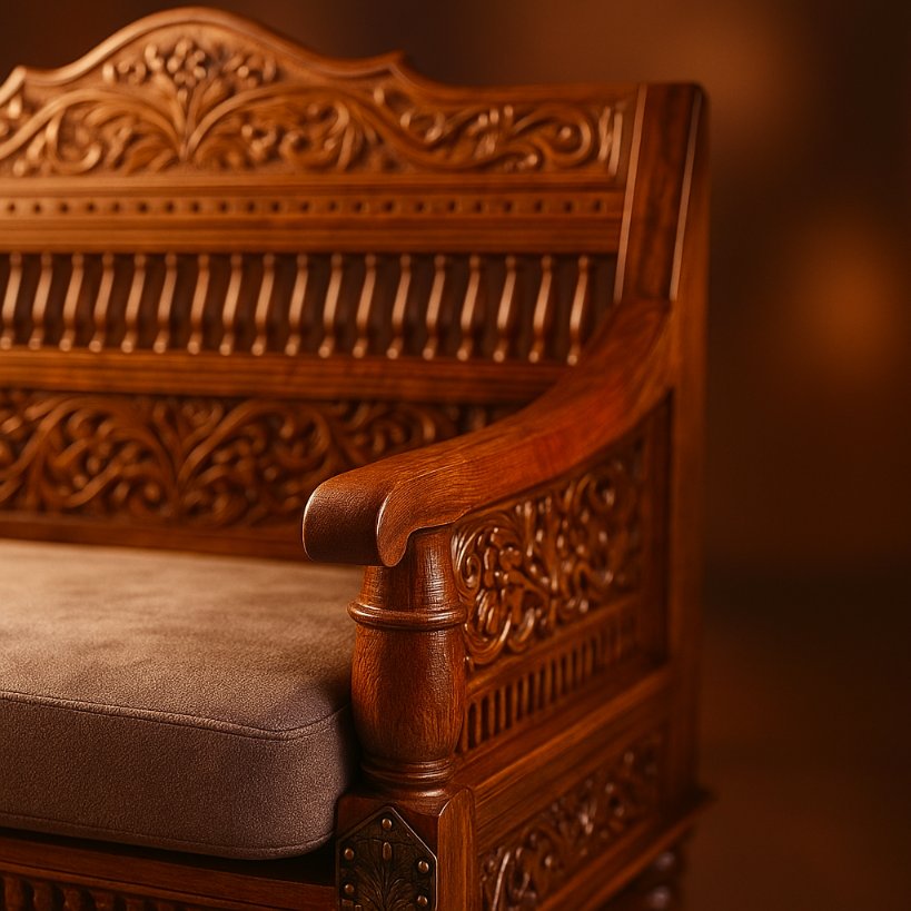Aangan Traditional Hand-Carved Sofa Set