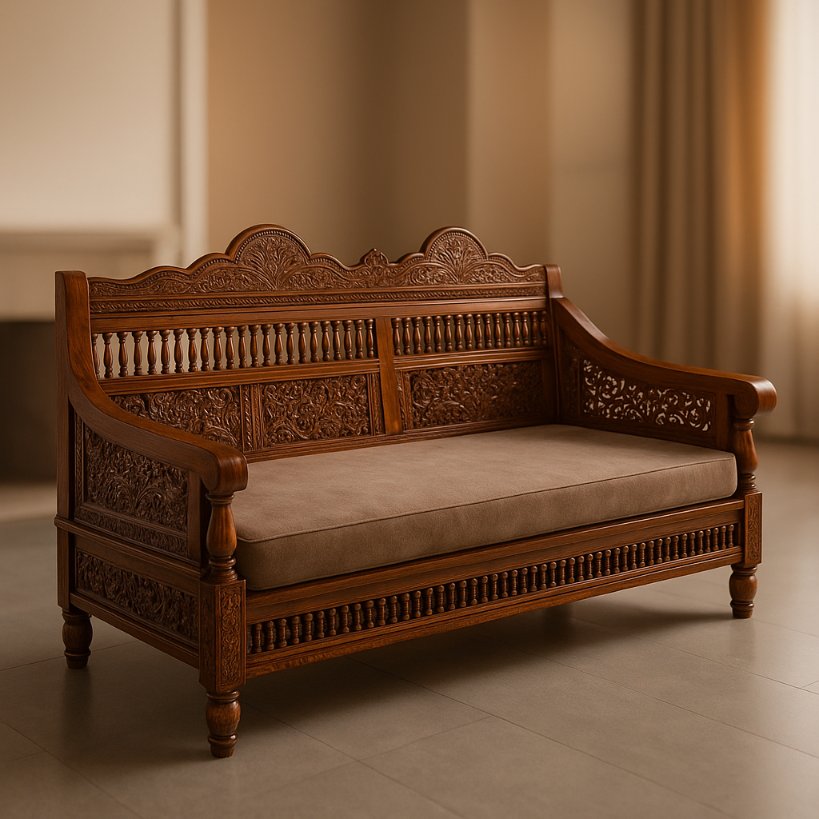 Aangan Traditional Hand-Carved Sofa Set