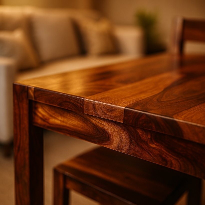 Aangan Solid Sheesham Wood Dining Set – 4 Seater (Slat-Back Design)