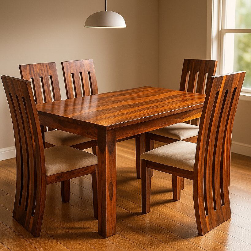 Aangan Contemporary Sheesham Dining Set – 6 Seater