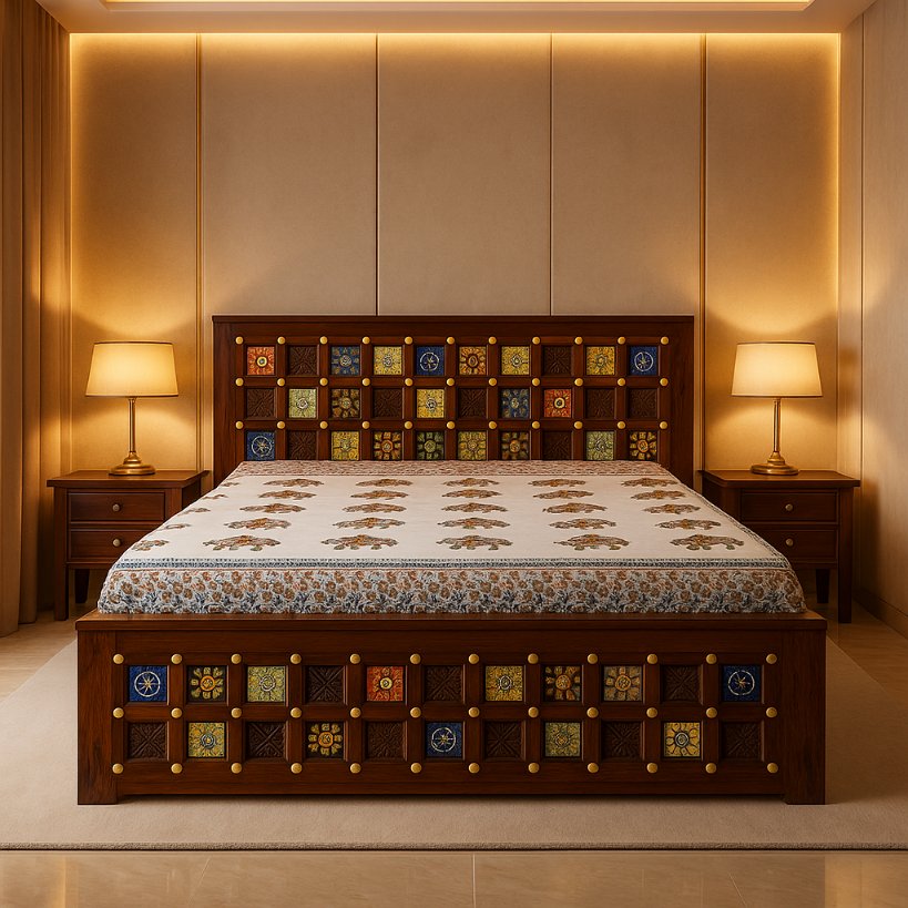 Aangan Sheesham Mosaic Tile Bed