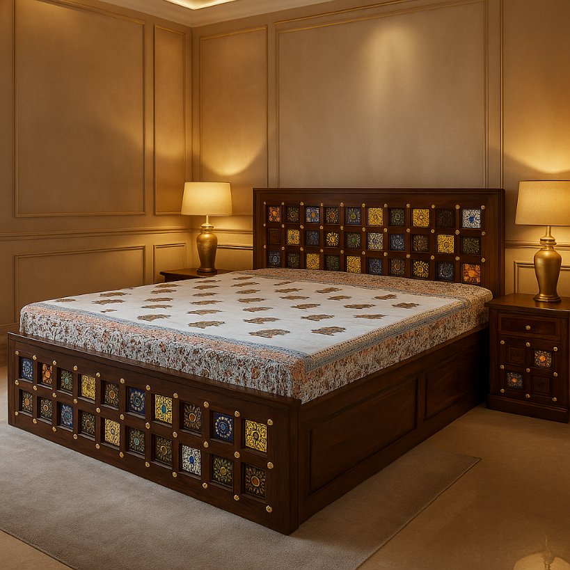 Aangan Sheesham Mosaic Tile Bed