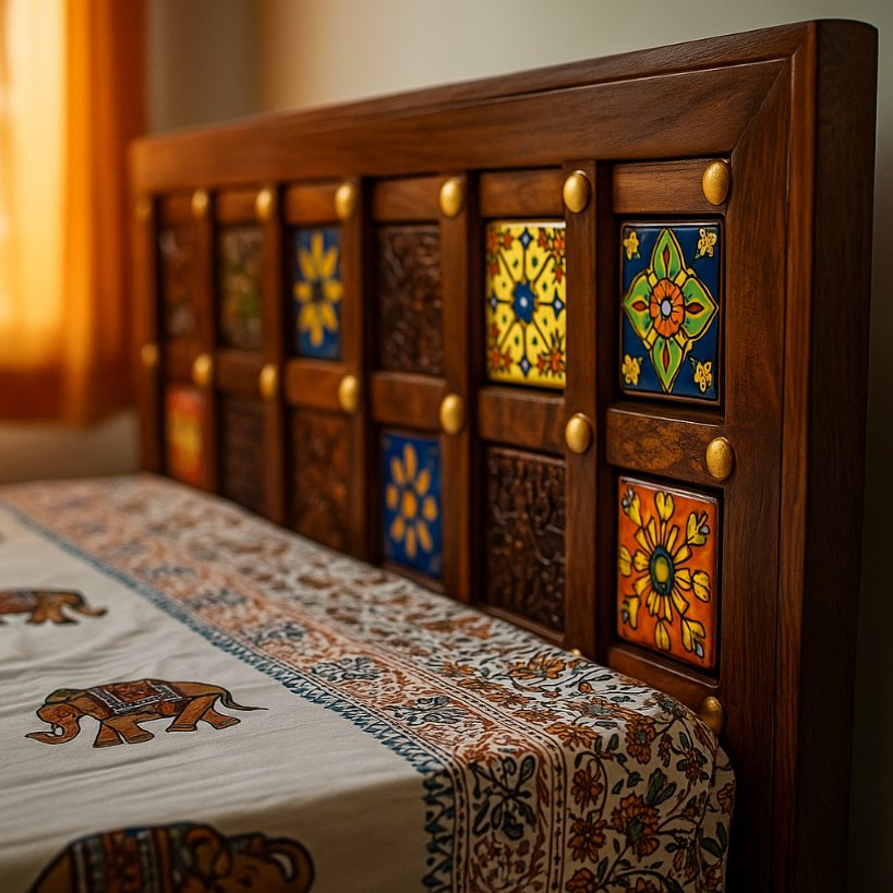 Aangan Sheesham Mosaic Tile Bed