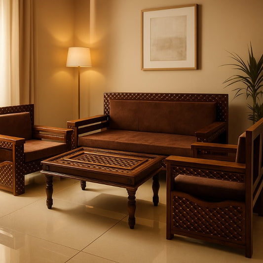 Aangan Royal Carved Sofa Set