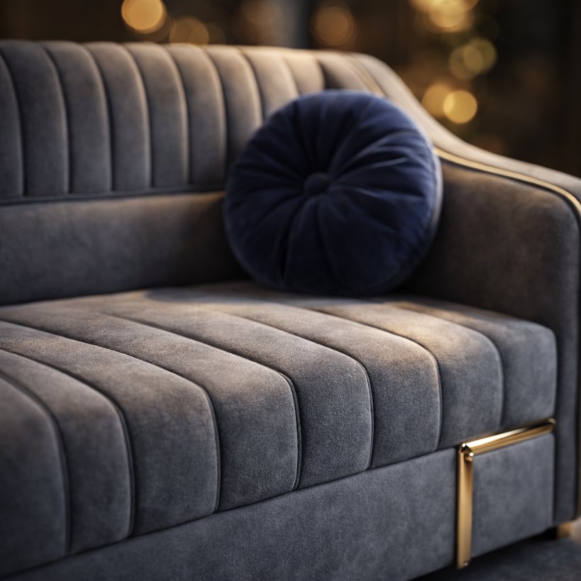 Elara Curve Upholstered Sofa Set with Vertical Channel Design