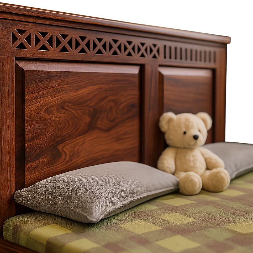 Aangan Classic Panel Bed with Linear Carving