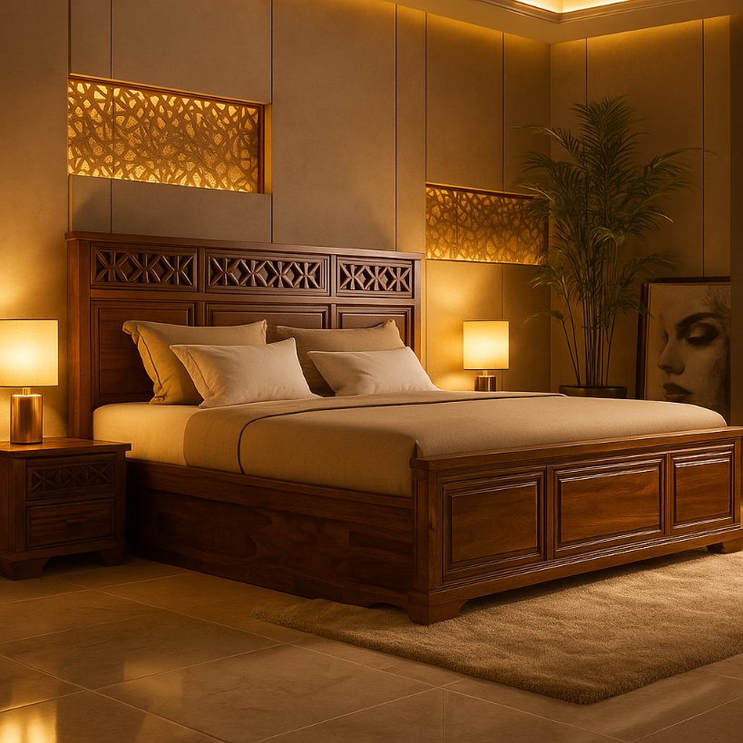 Aangan Classic X-Carved Heritage Bed