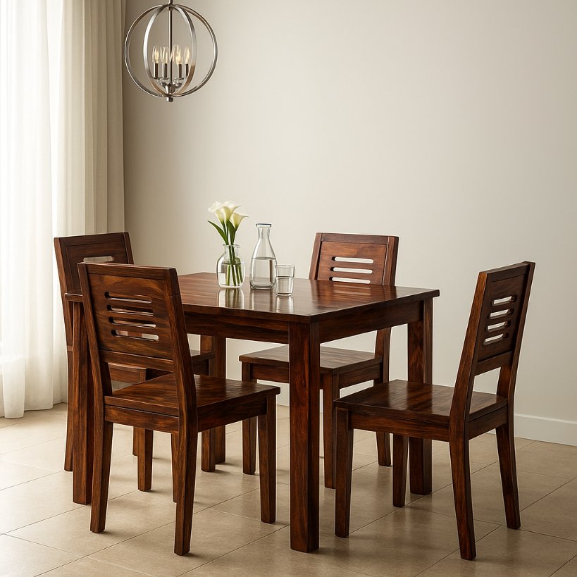 Aangan Minimalist Sheesham Dining Set – 4 Seater