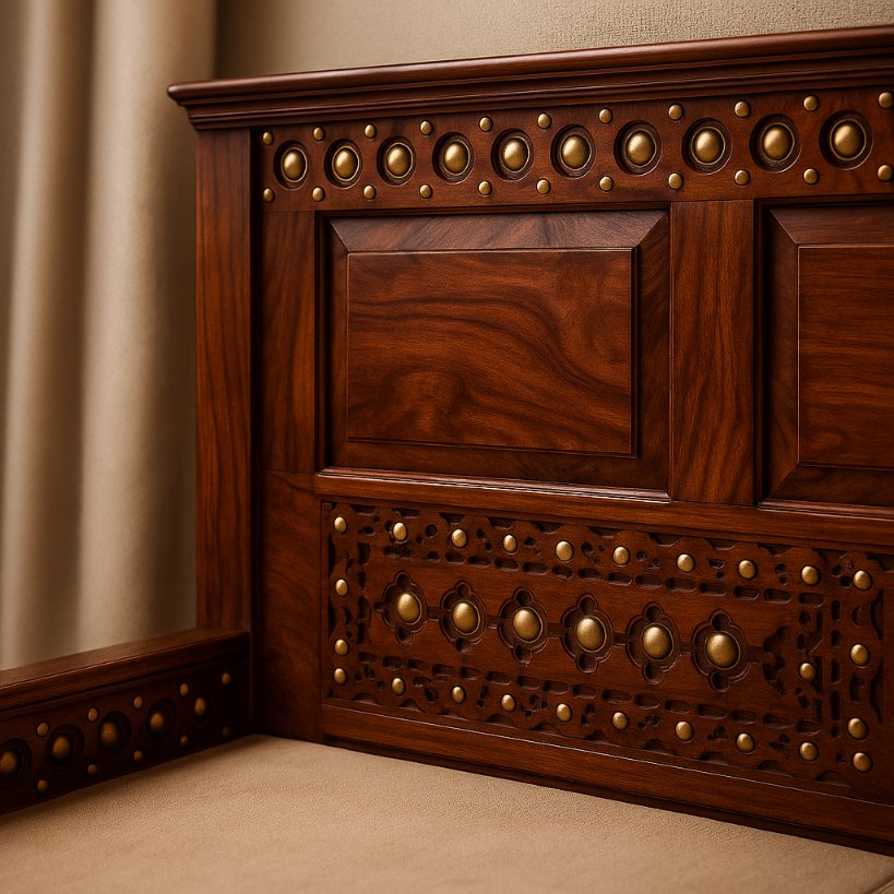 Aangan Royal Brass-Studded Heritage Bed