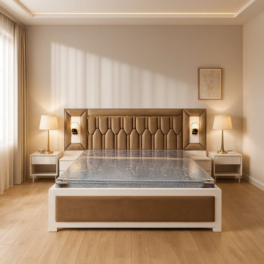 Luxury Upholstered Bed With Designer Headboard