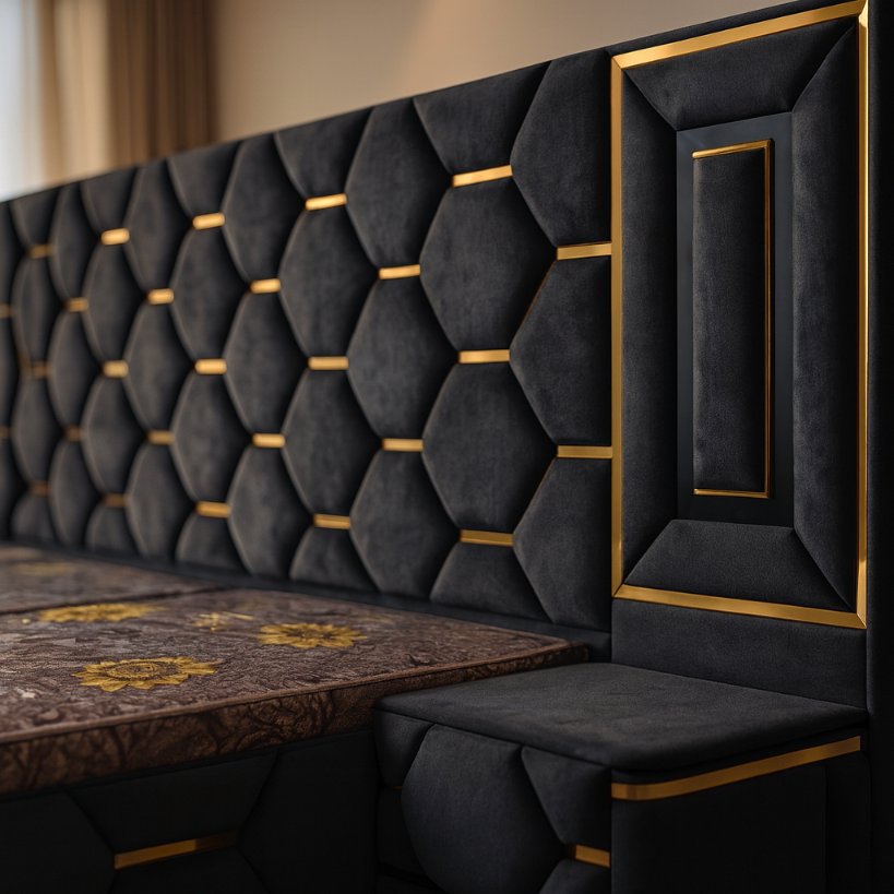 Luxury Quilted Upholstered Bed With Panel Headboard