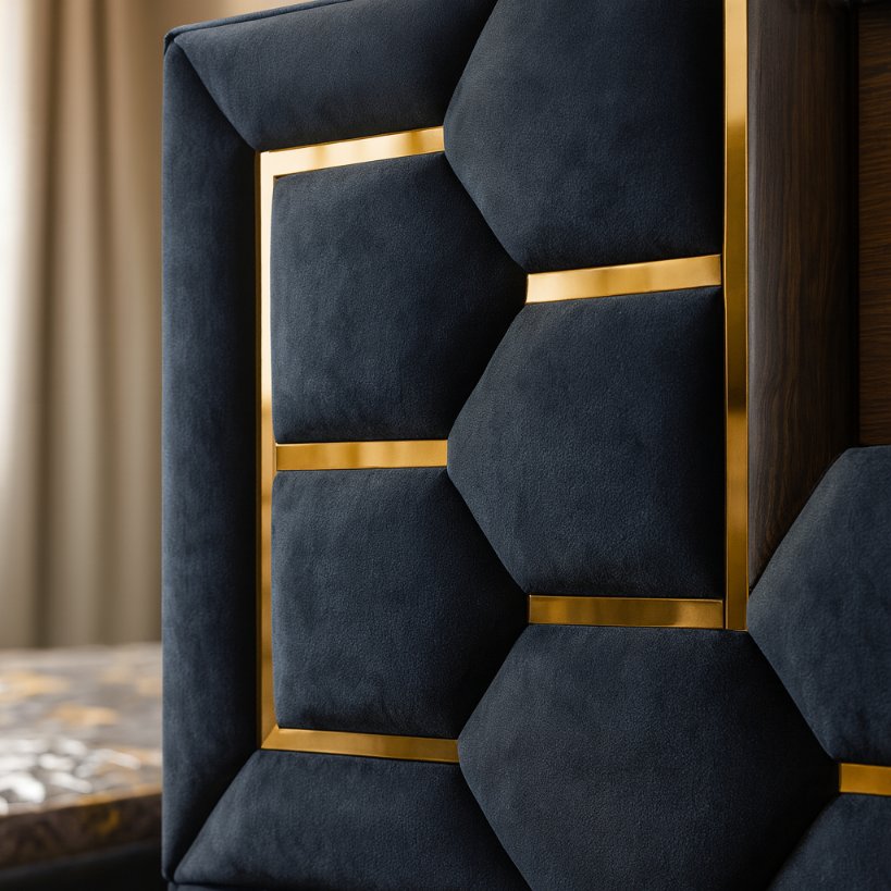 Luxury Quilted Upholstered Bed With Panel Headboard