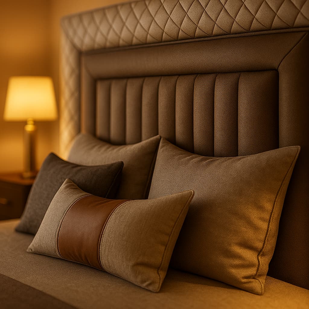 Aangan Luxe Panel Bed with Diamond Upholstery & Soft-Touch Finish