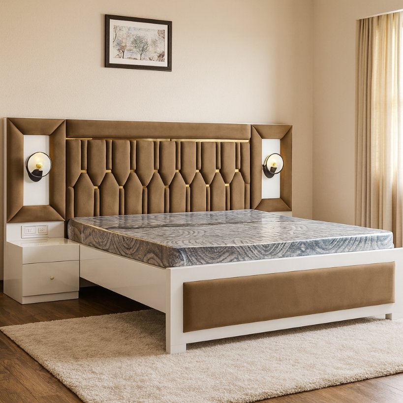Luxury Panel-Frame Upholstered Bed