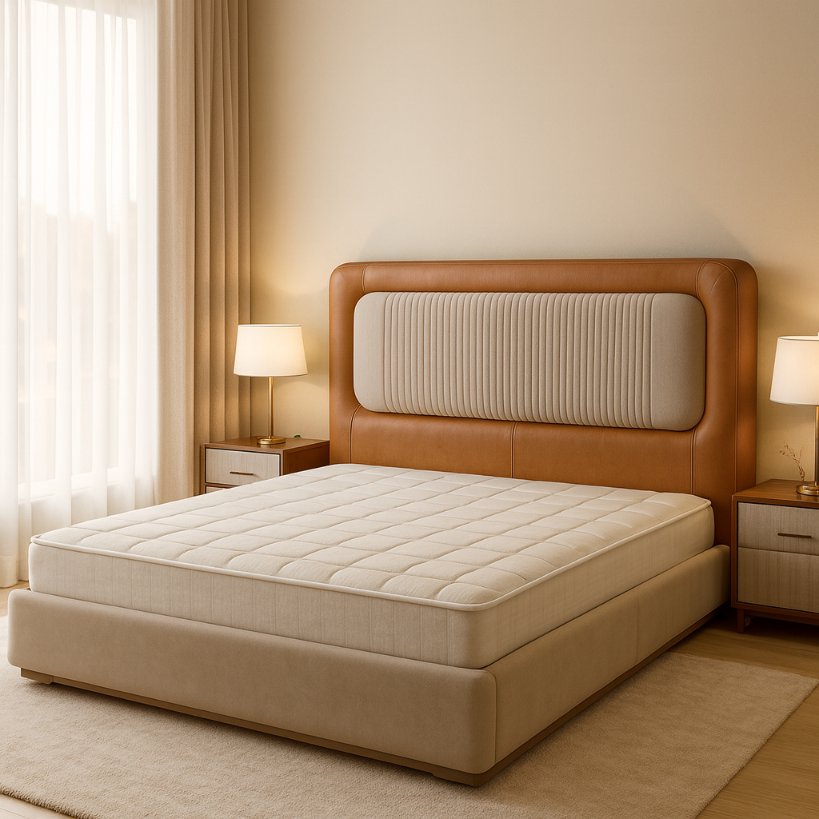 Luxury Upholstered Bed with Curved Panel Headboard