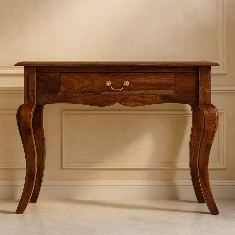 Classic Solid Wood Console Table with Drawer