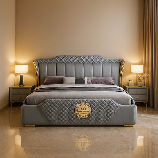 Aangan “Imperial Luxe Wingback Quilted Bed” – Premium King Size