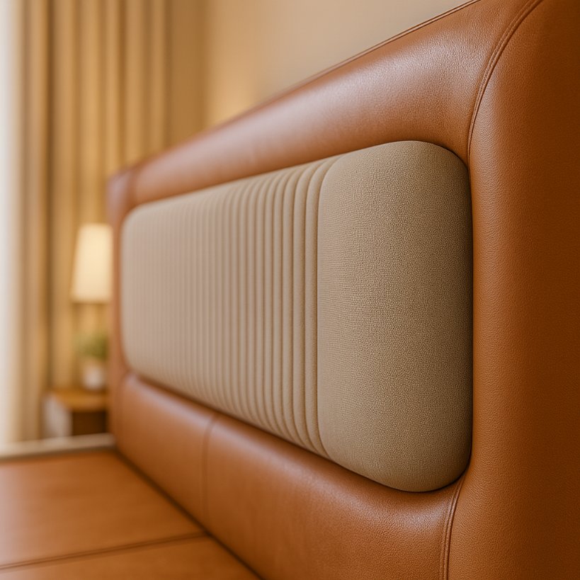 Luxury Upholstered Bed with Curved Panel Headboard