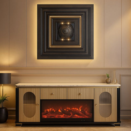 Aangan Luxury LED Fireplace TV Console