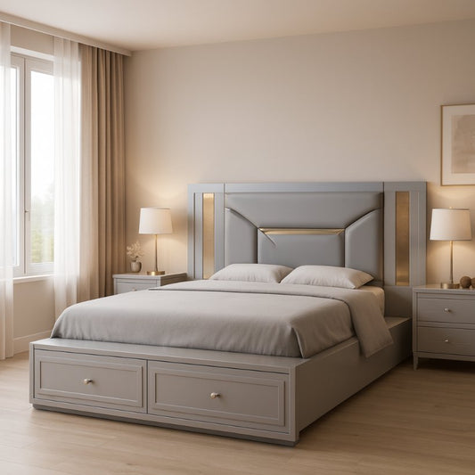Elara Comfort Storage Bed with Designer Headboard