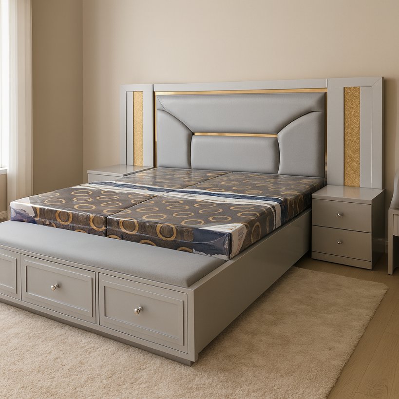 Elara Comfort Storage Bed with Designer Headboard