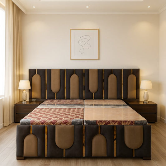 Aurelio Luxe Panel Bed with Plush Upholstered Design