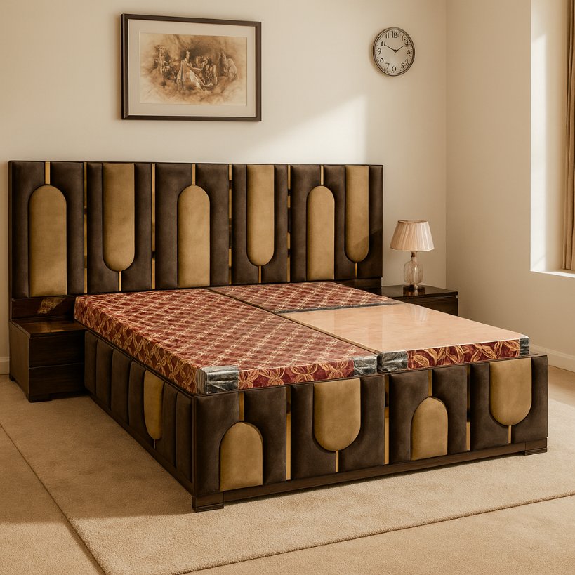 Aurelio Luxe Panel Bed with Plush Upholstered Design