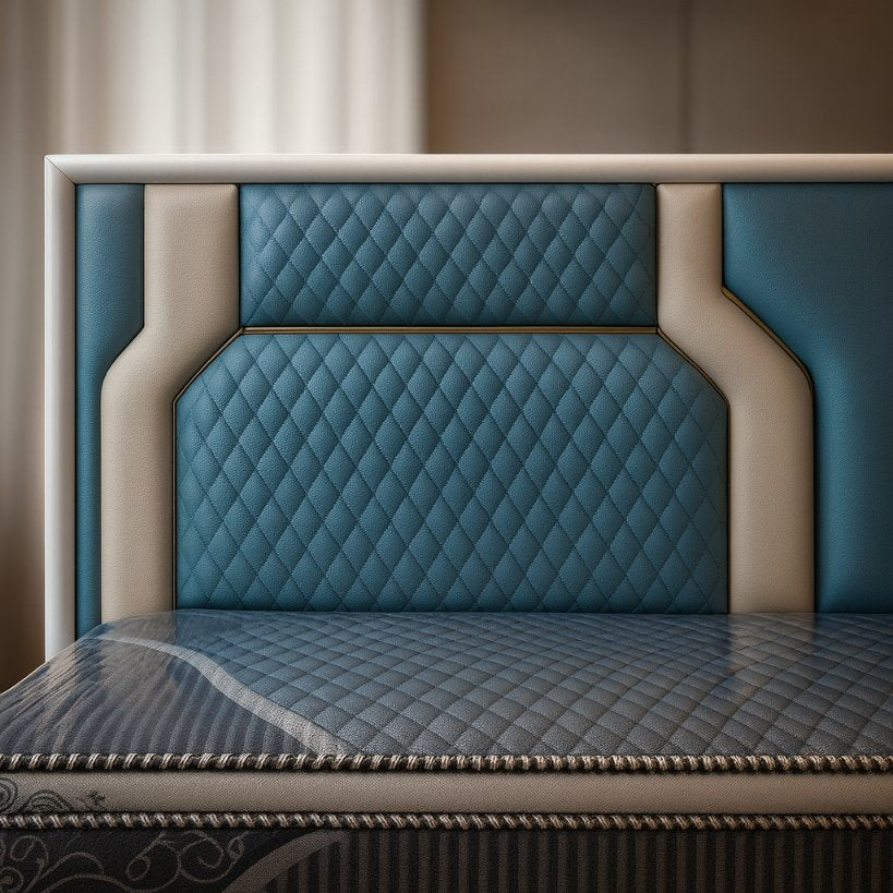 Azure Haven Luxury Upholstered Bed with Quilted Headboard
