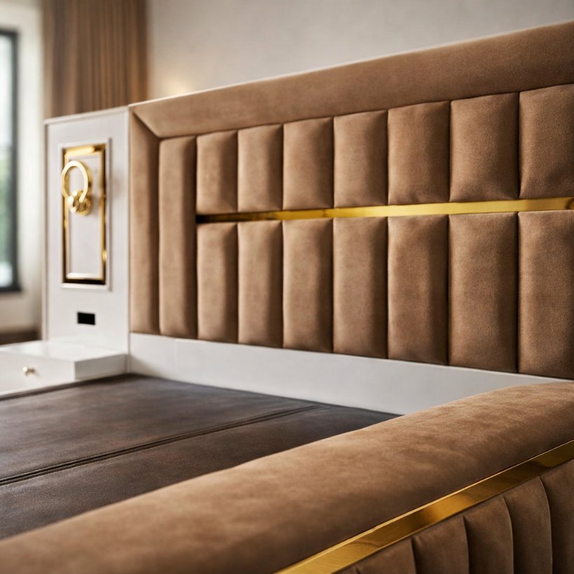 Velora Luxe Upholstered Bed with Vertical Panel Headboard