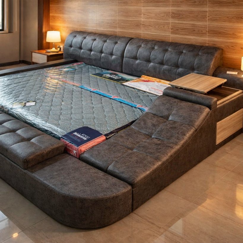 Elite Lounge Comfort Bed with Integrated Side Storage & Cushioned Surround Design