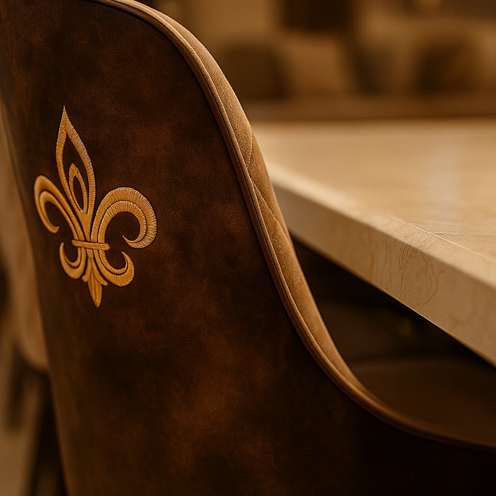 10-Seater Premium Marble-Top Dining Table Set