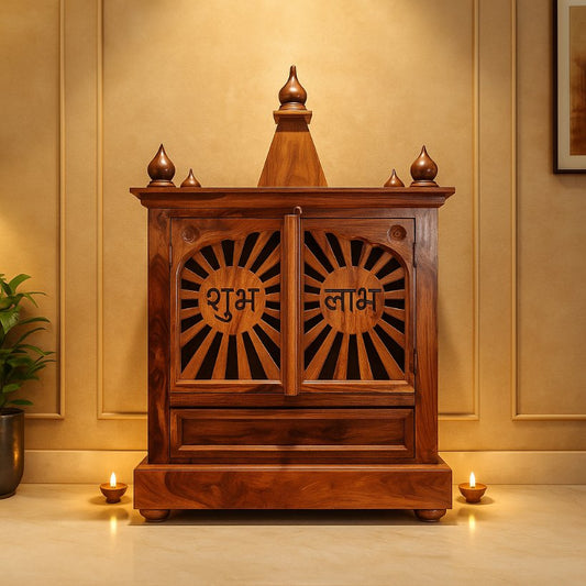 Aangan Sheesham Shubh–Laabh Closed Wooden Temple