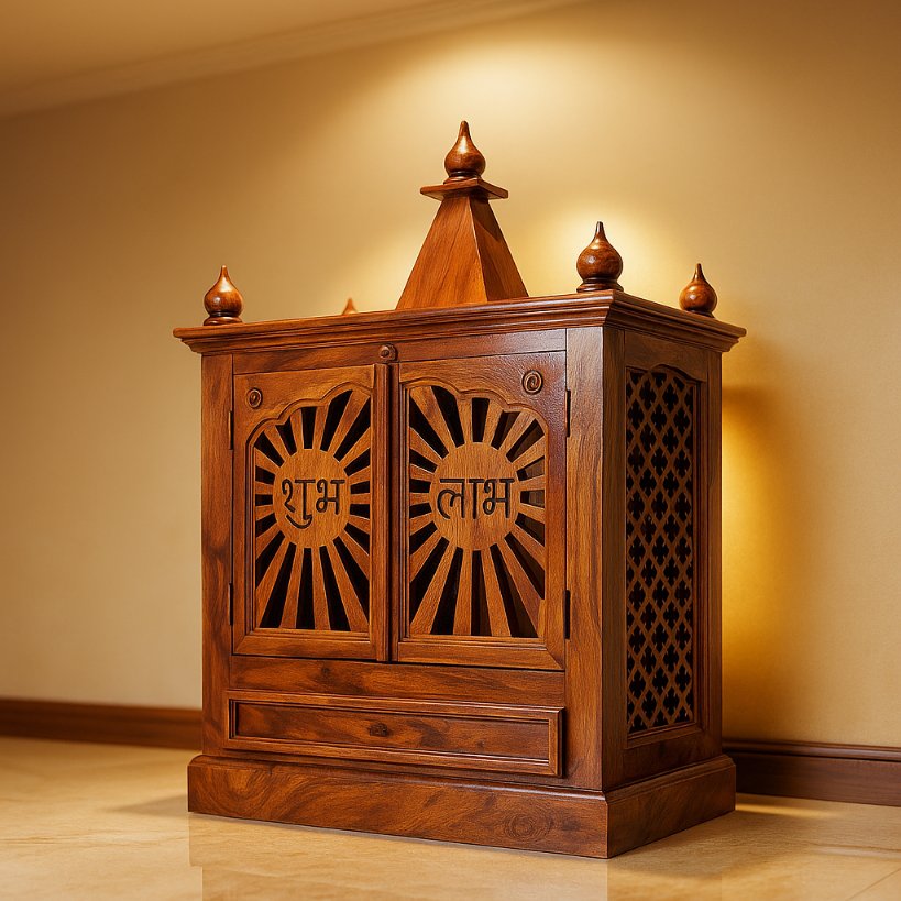 Aangan Sheesham Shubh–Laabh Closed Wooden Temple