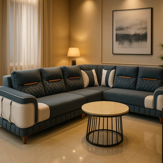 Aangan DualTone Luxe 7-Seater Corner Sofa