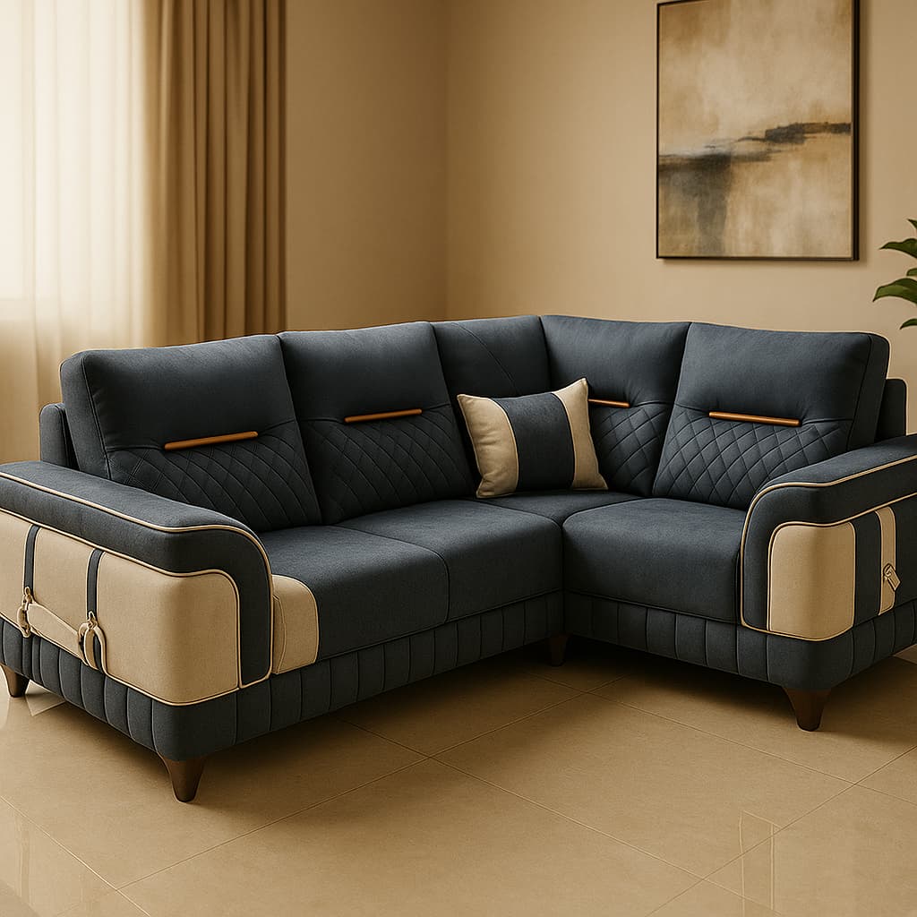 Aangan DualTone Luxe 7-Seater Corner Sofa