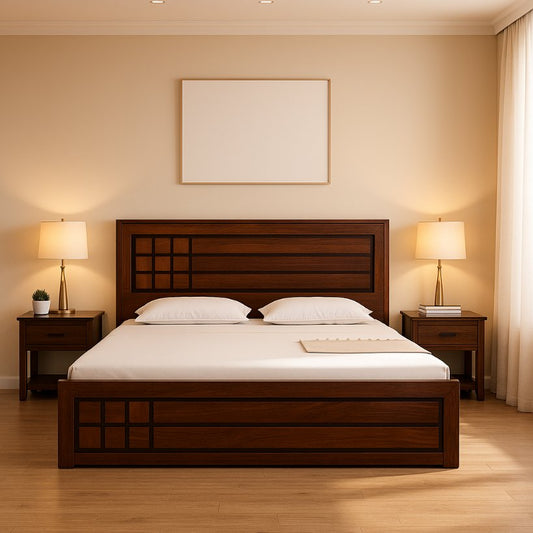 Aangan Royal Sheesham Panel Bed – King/Queen Size